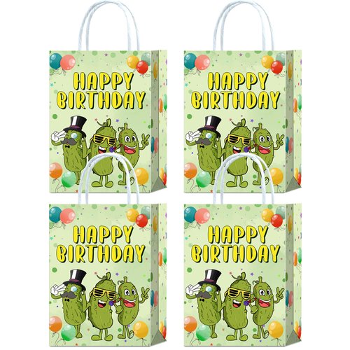 YanZonic 16 Pcs Pickle Party Decorations Bags - Funny Pickle Party Favor Bags for Pickle Birthday Party Decorations, Pickle Party Favors and Pickle Themed Gifts