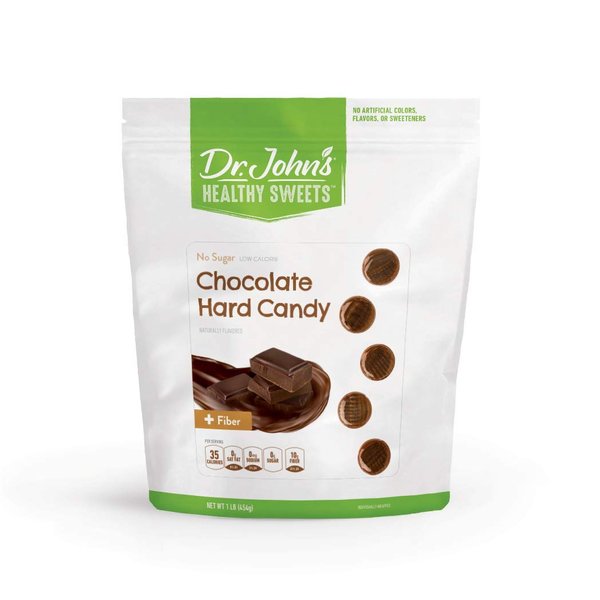 Dr. John’s Sugar Free Candy, Healthy Hard Candy with Zero Sugar, Low Calorie Snacks, Keto Friendly, Vegan, Gluten Free, Chocolate Flavor, 100 Count, 1 LB