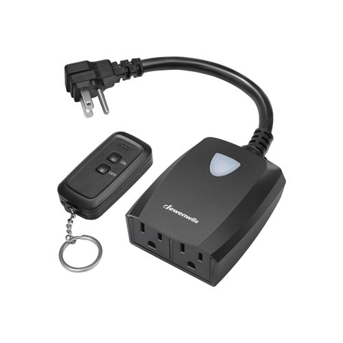DEWENWILS Outdoor Wireless Remote Control Outlet Power Strip Weatherproof, Expandable Indoor Christmas Electrical Plug in Light Switch, 15 A, 7-Inch Extension Cord, 100 FT Range, ETL Listed