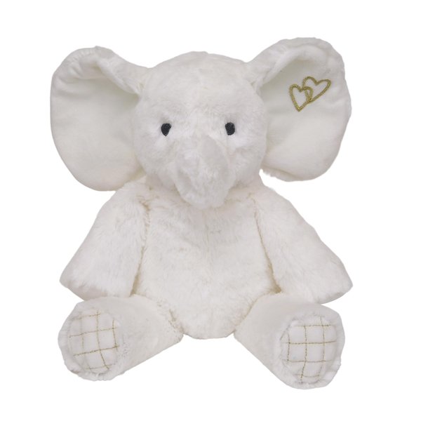 Lambs & Ivy Signature Jamboree Plush Elephant - Marshmallow - Gray, Gold, White