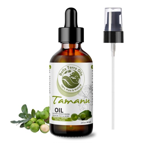 Bella Terra Oils - Organic Tamanu Oil 2oz - Celebrate Skin's Vitality, Naturally Rich in Fatty Acids & Vitamins, Distilled Essence from Pure Organic Tamanu Seeds