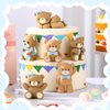 6 Pcs 3D Bear Cake Toppers Bear Cake Decorations Baby Shower Cake Decorations Bear Party Favors Bear Home Ornaments for Baby Shower Bear Theme Birthday Party Cake Supplies Boys Girl Gifts(Blue)