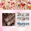 Rchovsam Brown French Press Ons Square Short Fake Nails Gold Glitter Press on Nails Short Brown False Nails Acrylic UñAs AcríLicas Brown Gel Nails Kit for Young Womens 24pcs