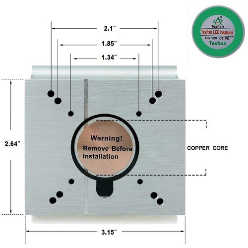 TX Aluminium Heatsink Cooling Fan+44mm Lens 120 Degree for 50W 100W Led Chip (Heatsink +120 Degree Lens)