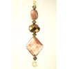 Coppery Diamond and Faceted Lampwork Glass Ceiling Fan / Light Pull