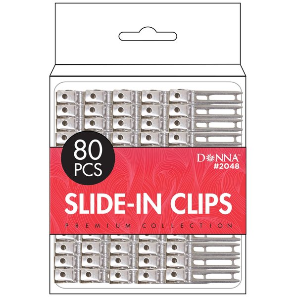 DONNA Hair Slide in Clips 80pcs Rustproof Metal Curl Clips with Holes for Hair Styling, Hair Coloring, Metal Silver