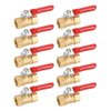 10pcs 1/4" Female Female NPT Brass Ball Valve Water Moisture Air Tank Drain Shut Off