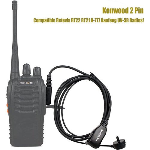 Case of 10, Retevis Walkie Talkies Earpiece with Mic 2 Pin Acoustic Tube Headset Compatible with Baofeng UV-5R Retevis H-777 RT21 RT22 Arcshell AR-5 Two Way Radio