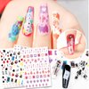 Penugo 10 Sheets Self-Adhesive Poker Nail Art Stickers, Playing Card Pattern Nail Decals for Nail Art DIY Design, Geometric Numbers Letter Style Manicure Decorations Sticker for Women/Girls