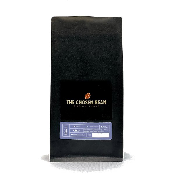 The Chosen Bean Premium Single Origin Fresh Coffee, Brazil Azenda Serrinh Medium Roast Micro Roasted Whole Coffee Beans, 12 Oz