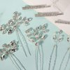 Yandino 9 Pieces wedding hair accessories Bride Wedding Pearl Hair Pins Flower Hair Piece Rhinestone Bridal Hair Accessories for Women