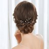 Allereyae Crystal Pearl Wedding Hairpins Barrette CZ Rhinestone Hair Pins Barrette Gold Pearl Hairpins Faux Pearl Bridal Headpieces Decorative Bobby Pins Headwear Bridal Hair Accessories for Women and