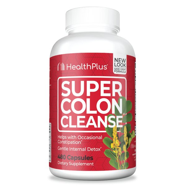 Health Plus Super Colon Cleanse: 10-Day Cleanse -Detox 12 Cleanses, 480 Capsules