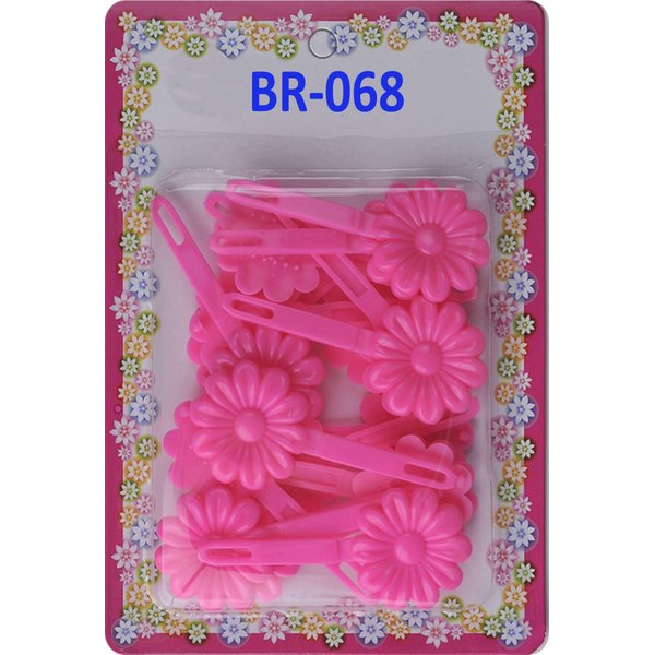 Tara Girls Self Hinge Plastic Bow Hair Barrettes Selection (PINK DAISY)