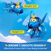 Super Wings 5" Transforming Jerome Airplane Toys, Safe and Durable Vehicle Action Figure, Plane to Robot, Transformer Toys for 3+ Years Old Boys and Girls, Preschool Kids Birthday Gift, Blue