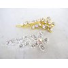 Generic Flower shaped crystal hair barrette clip bridal clip bridal barrette for fine (Primary color: Gold)
