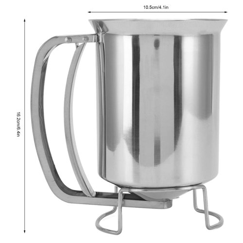 Stainless Steel Pancake Batter Dispenser, Easy to Use for Pancakes, Muffins, Great Applicability, Child Friendly Design, Made of 18/8 Stainless Steel