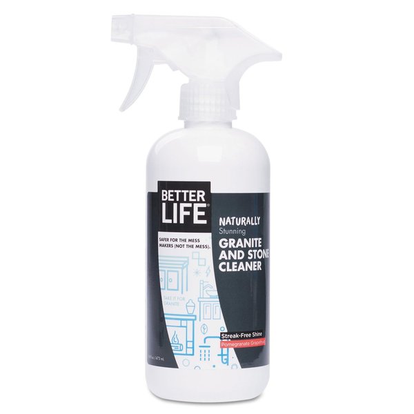 Better Life 895454002102 Naturally Stunning Granite & Stone Cleaner Pomegranate Grapefruit 16oz Btl