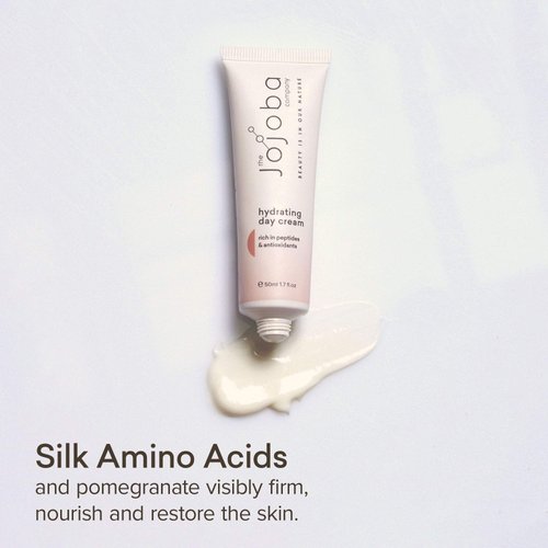 The Jojoba Company Hydrating Day Cream - Moisturizer for All Skin Types - Improves Skin Elasticity - Fast Absorbing - Softens & Smooths - 50ml