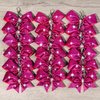 18PCS Cheer Bow Keychain Glitter Bow Keychain Hair Bow for Girls Rhinestones Sequin Bow School Senior Cheer Bow Accessories for Teen Softball football Cheerleader (Glitter Neon Pink)