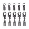 HARFINGTON 5pcs Cord End Cap 3.5mm ID Lobster Claw Clasp End Caps for DIY Bracelets Necklaces, Black