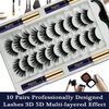 AkesuLash Magnetic Eyelashes with Eyeliner Kit- 10 Pairs 3D Cat-eye Magnetic Lashes Kit with Applicator,Updated 4 Tubes of Magnetic Liner & Natural Look, Reusable, Easy to Apply