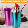 BURIUS Anodized Aluminum Drinking Cups Set - 6Pcs Wine Tumblers Aluminum Party Cups for Iced Coffee Bar Accessories Water Glasses - Colorful Wine Glasses for Drinking Water Tumbler Metal Cup