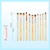 Jessup Eye Makeup Brushes Set, Premium Synthetic Eyeshadow Blending Concealer Eyebrow Eyeliner Brush, 15pcs Labeled Bamboo Make Up Brushes T137