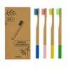 Bamboo Toothbrush 4 Pack – Eco-Friendly Wooden Toothbrush with Soft BPA-Free Vegan Bristles, Biodegradable & Plastic-Free