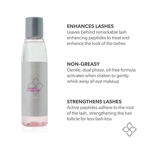 Serious Skincare Lash Bath & Conditioner - Oil Free Eye Makeup Remover with Lash Enhancing Peptides - Promotes Eyelash Growth - 4 oz. (1pack)