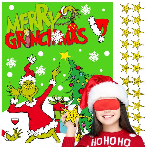 Christmas Games for Kids - Pin The Star On The Christmas Game Christmas Party Games The Christmas Party Favor Supplies for Kids Girls Boys Classroom Games Activities