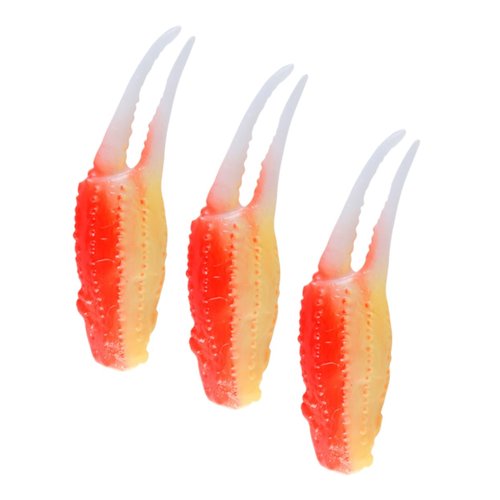 BESTonZON 3pcs Shrimp Model Decor Realistic Crab Claw Toy Adorable Fake Crab Leg DIY Supplies Simulation Crab Claw Artificial Faux Crab Claw Simulated Toy Dining Table PVC Accessories