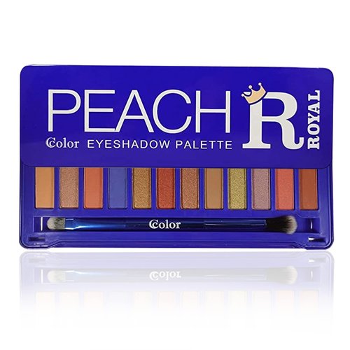 Ccolor Cosmetics - 12-Color Eyeshadow Palette Makeup, Highly Pigmented Eye Shadow Makeup, Eyeshadow Palette Matte and Metallic, Eye Makeup Kit in Coral, Neutrals, and Royal Blue Cosmetics