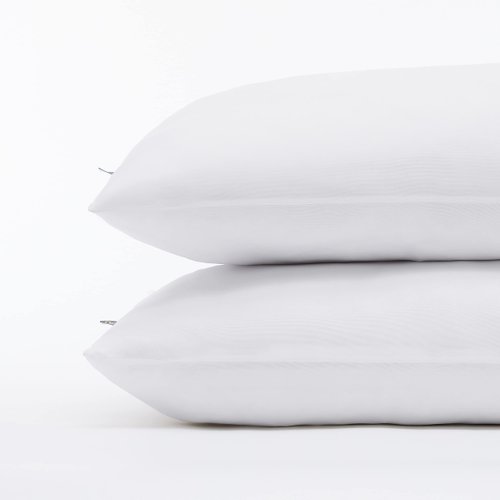 Serta Power Chill Cooling Pillow Protectors, Stain Resistant and Zippered Pillow Protector, Protects Pillow from Dust and Dirt (2 Pack), King, White
