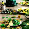 Sanwuta 600 Pieces St. Patrick's Day Gold Coins Plastic Gold Green Lucky Coins St Patricks Day Decorations 3 Leaf Clover Coins Shamrock Leprechaun Coins for Party Table Decorations Supplies