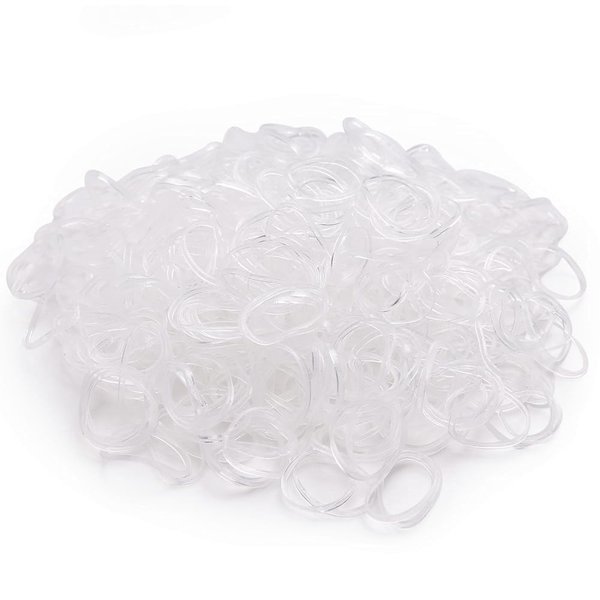 3200 PCS Baby Girl's Kids Clear Hair Holder Hair Ties Elastic Rubber Bands Hair Bands Hair Elastics Toddler No Crease Ponytail Holder Tiny Soft Rubber Bands