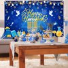 Avezano Happy Hanukkah Banner Backdrop Jewish Chanukah Hanukkah Banner Blue Hanukkah Party Supplies Hanukkah Decorations Indoor Outdoor 70.8x43.3inch