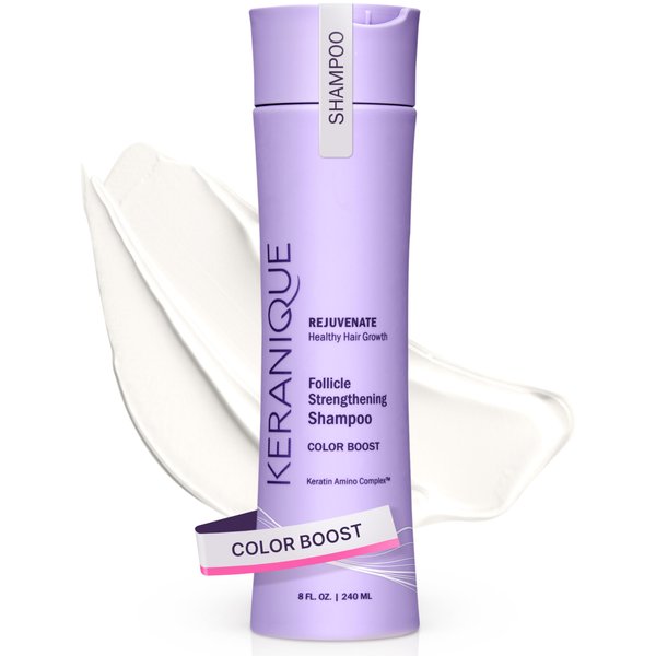 Keranique Color Boost Scalp Revitalizing Keratin Shampoo for Color Treated Hair | Keratin Hair Treatment | Keratin Amino Complex, Free of Sulfates, Dyes and Parabens, 8 OZ