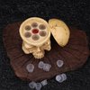 Tattoo Ink Cup Holder - Yangna 7 Holes Tattoo Pigment Ink Cup Holders Skull Head Stand Tattoo Ink Cap Holders Hard Resin Tattoo Ink Holder Tattoo Pigment Cap Holder for Tattoo Ink