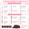 Electric Nail File, LveSunny 12 in 1 Professional Cordless Nail Drill Buffer Machine for Natural Acrylic Gel Nails, Digital Display, 5-Speed F/R, USB Portable Efile, 20000 RPM Electric Nail Care Kit