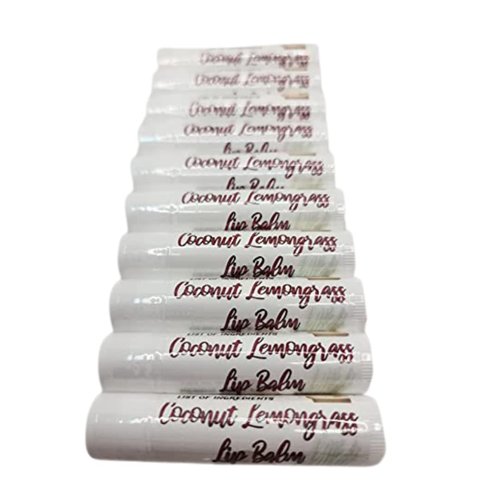 Coconut Lemongrass Lip Balm for Dry Chapped Lips - Handmade for Men, Women and Teens - Anyone with Lips!