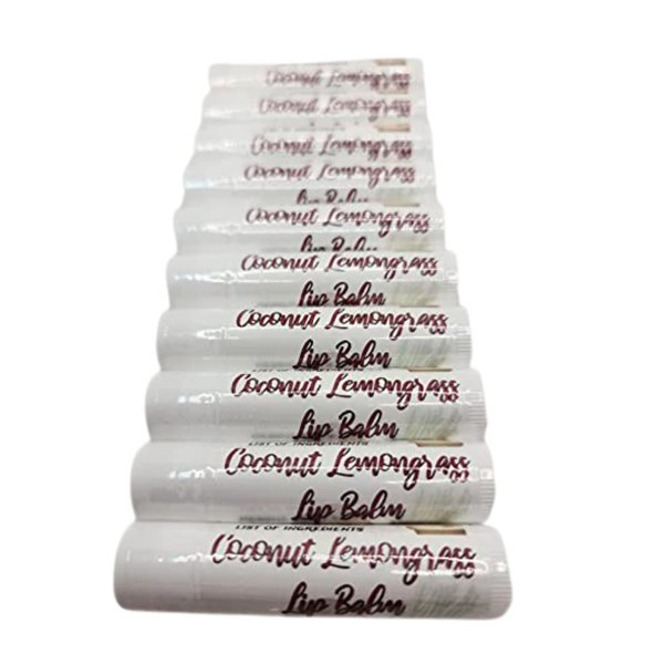 Coconut Lemongrass Lip Balm for Dry Chapped Lips - Handmade for Men, Women and Teens - Anyone with Lips!
