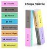 6 Pcs 8 Way Nail Buffers Blocks Nail Files for Natural Nails and Acrylic Nails, All in One Buffing Block for Shaping, Contouring, Smoothing, Polishing, Shining Nails