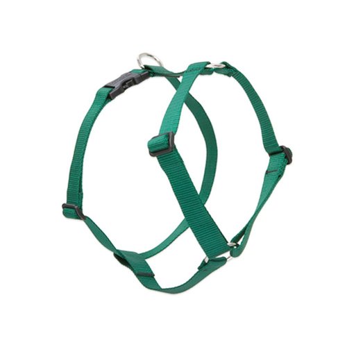 LupinePet Basics 1/2" Green 12-20" Adjustable Roman Dog Harness for Small Dogs