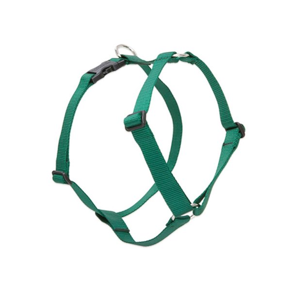 LupinePet Basics 1/2" Green 12-20" Adjustable Roman Dog Harness for Small Dogs