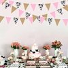 32Ft Western Cowgirl Party Decorations Burlap Pink Cow Triangle Flag Fabric Banner Pennant Garland Streamer for Western Cowgirls Birthday Baby Shower Derby Day Farm Animals Wild Party Decor Supplies