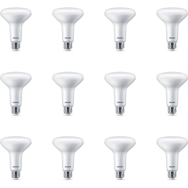 Philips LED Flicker-Free Frosted Dimmable BR30 Light Bulb - EyeComfort Technology - 650 Lumen - Soft White (2700K) - 7.2W=65W - E26 Base - Title 20 Certified - Indoor - 12-Pack