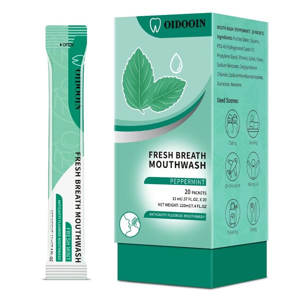 Travel Size Mouthwash Individual Mini Mouthwash for Fresh Breath,for After Meals, Hotels Portable Travel Mouthwash Bulk (Pack of 20)