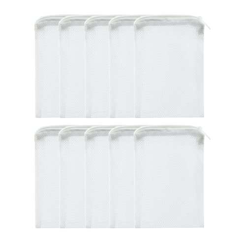 ALEGI 10 pcs Aquarium Filter Media Bags with Zipper, Mesh Reusable Bags for Aquarium Filter Media (6" x 4")
