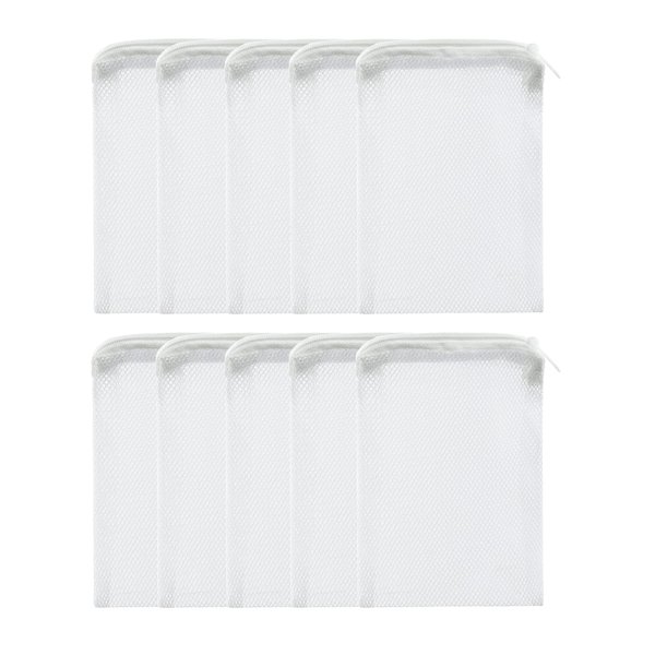 ALEGI 10 pcs Aquarium Filter Media Bags with Zipper, Mesh Reusable Bags for Aquarium Filter Media (6" x 4")